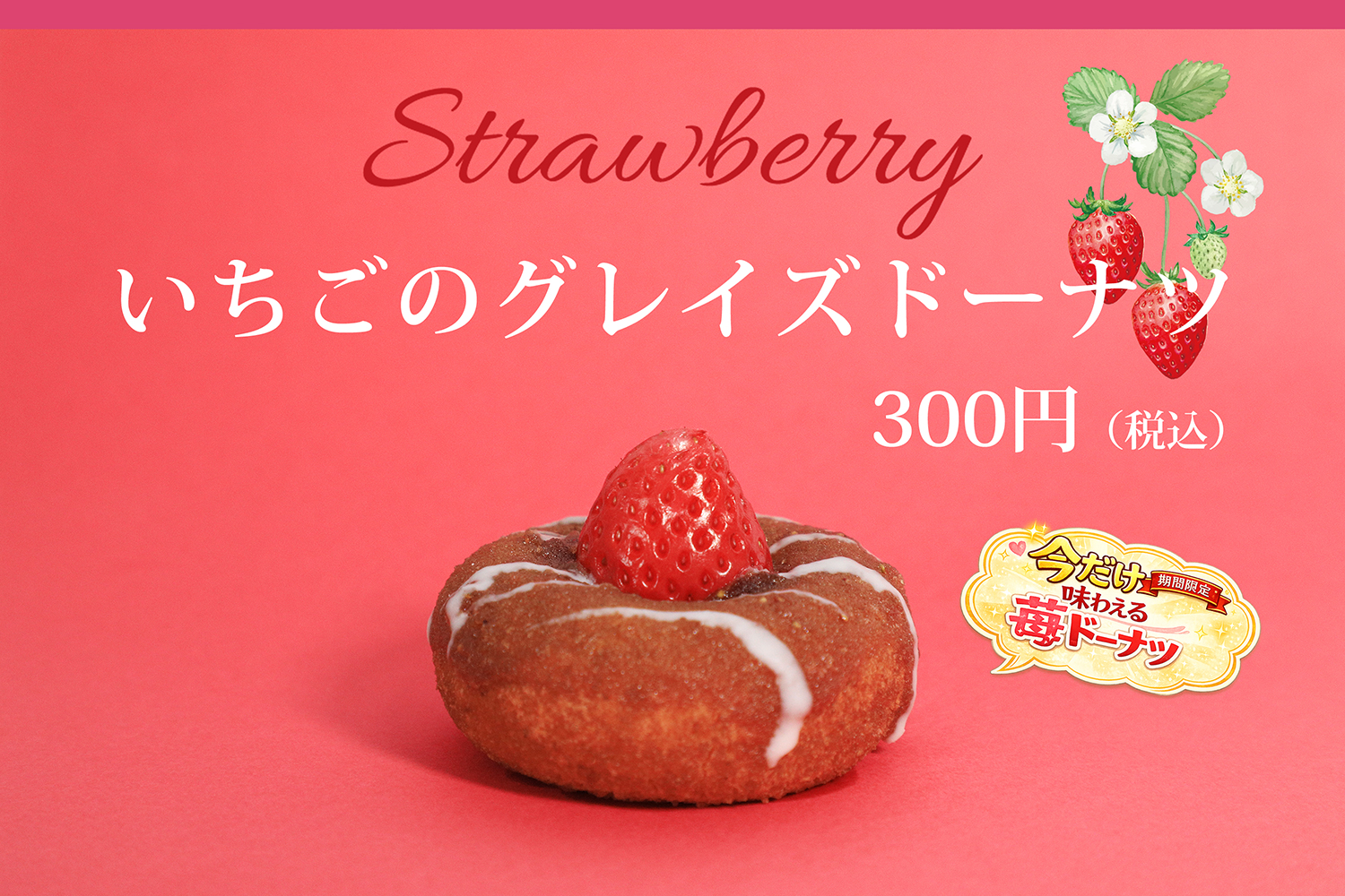 まえだのドーナツ　いちごのグレイズドーナツ